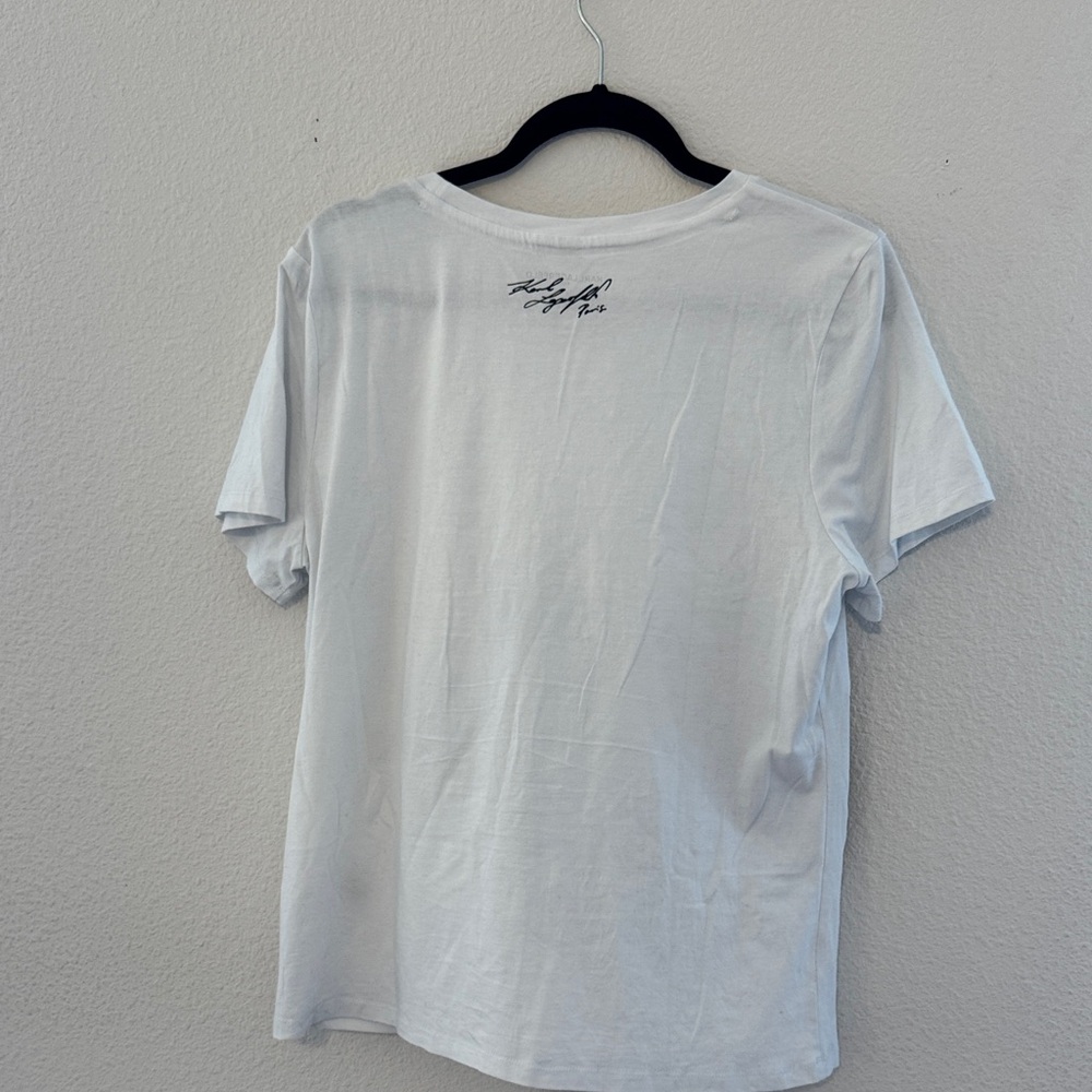 Karl Lagerfeld White Tee with Cartoon Graphic - Picture 3 of 4